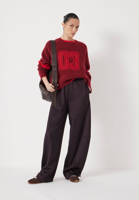 Varsity Jacquard Wool Blend Jumper