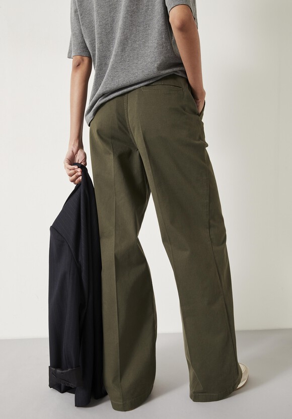 Camille Flat Front Cotton Trousers