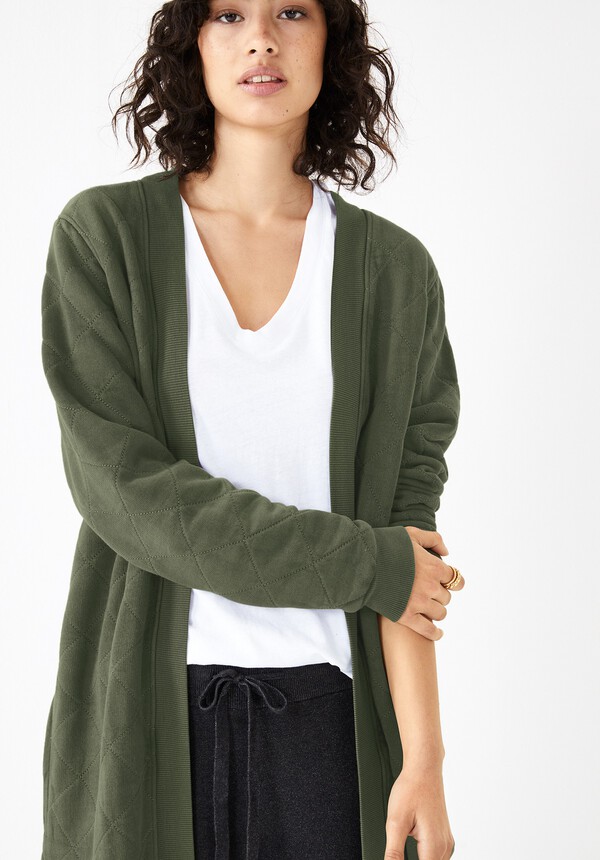 Quilted Jersey Longline Jacket