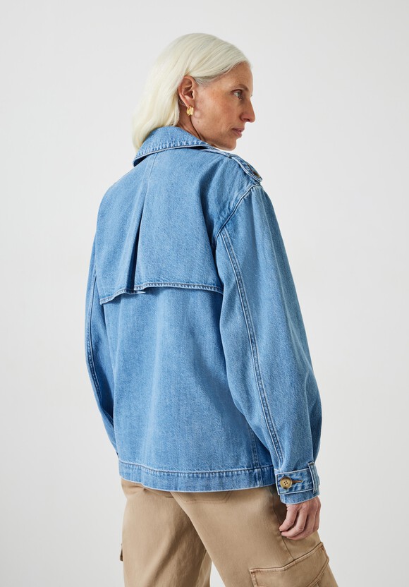 Yasmin Oversized Denim Trench Jacket