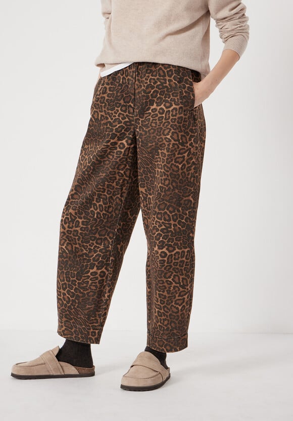 Jack Barrel Leg Pull On Cotton Trousers