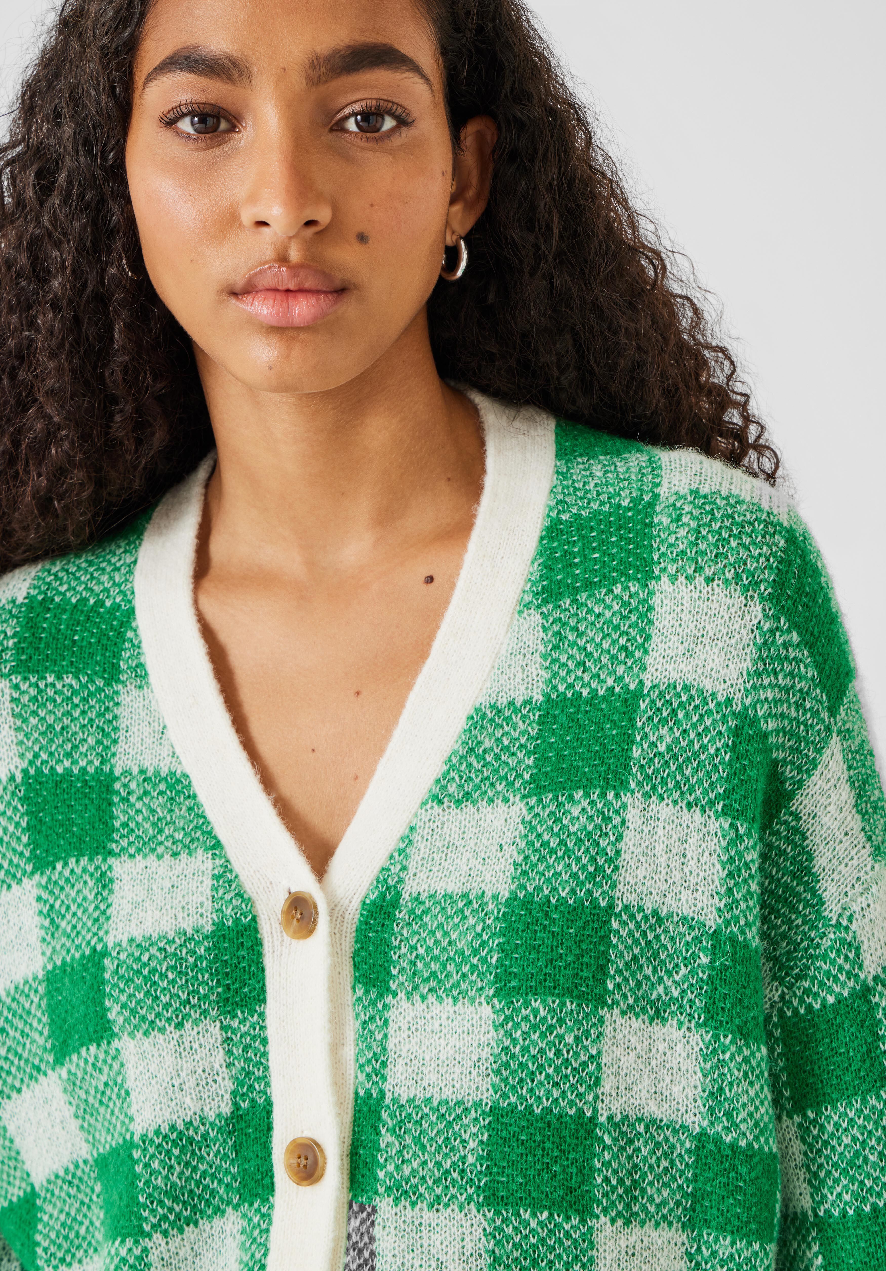 Gingham cardigan discount