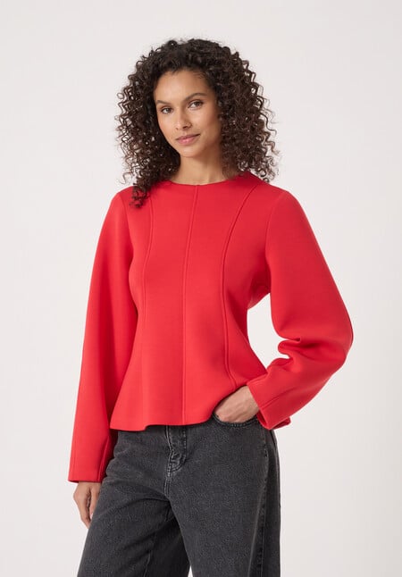 Seam Detail Smart Jersey Top