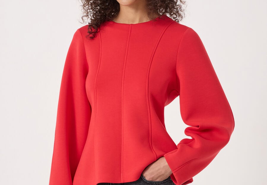 Seam Detail Smart Jersey Top