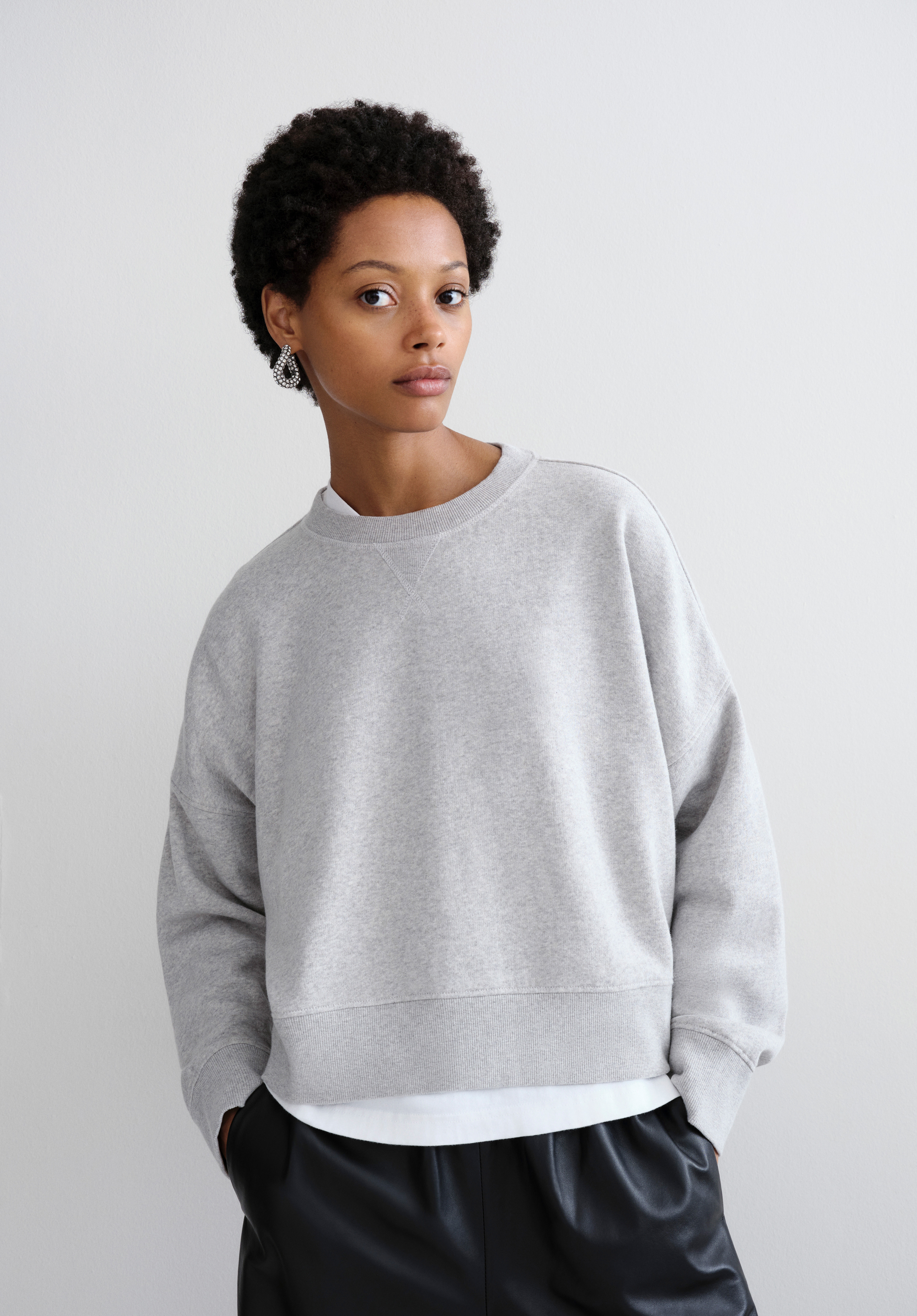 Micaela Boxy Sweatshirt | Grey Marl | hush