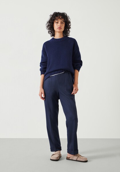 Eliz Slim Wool Blend Check Trousers