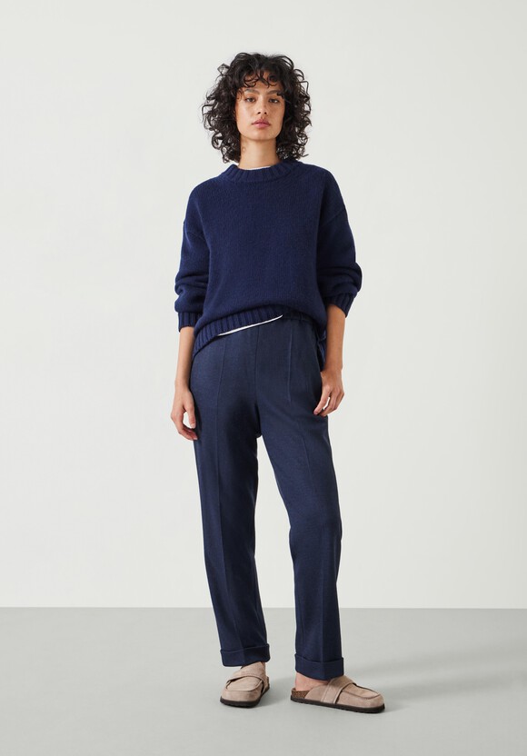 Eliz Slim Wool Blend Check Trousers