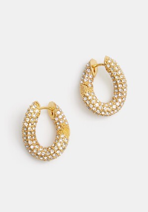 Pia Pave Twist Hoop Earrings