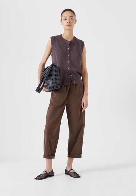 Textured Button Through Tank Top