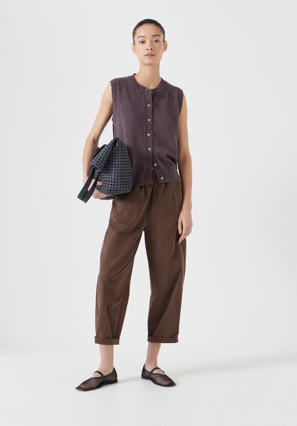Textured Button Through Tank Top