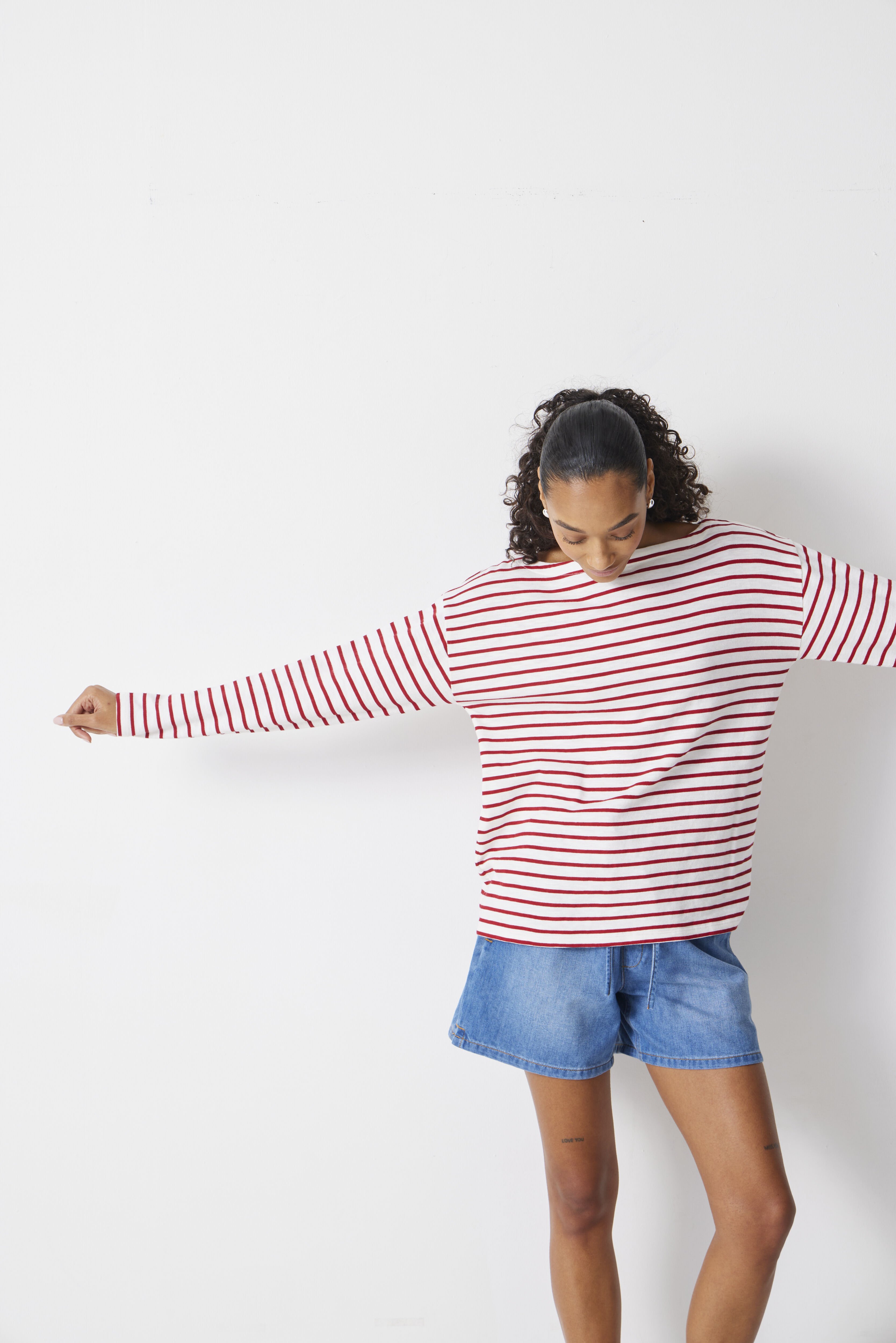 Emily Puff Sleeve Jersey Top | deep-blue | hush