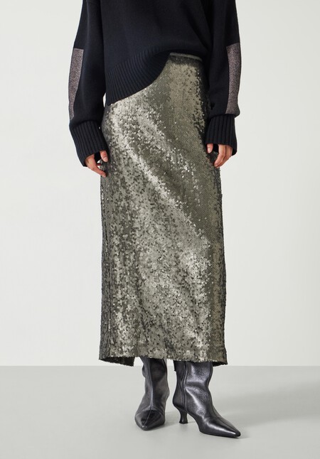 Anais Sheer Sequin Midi Skirt