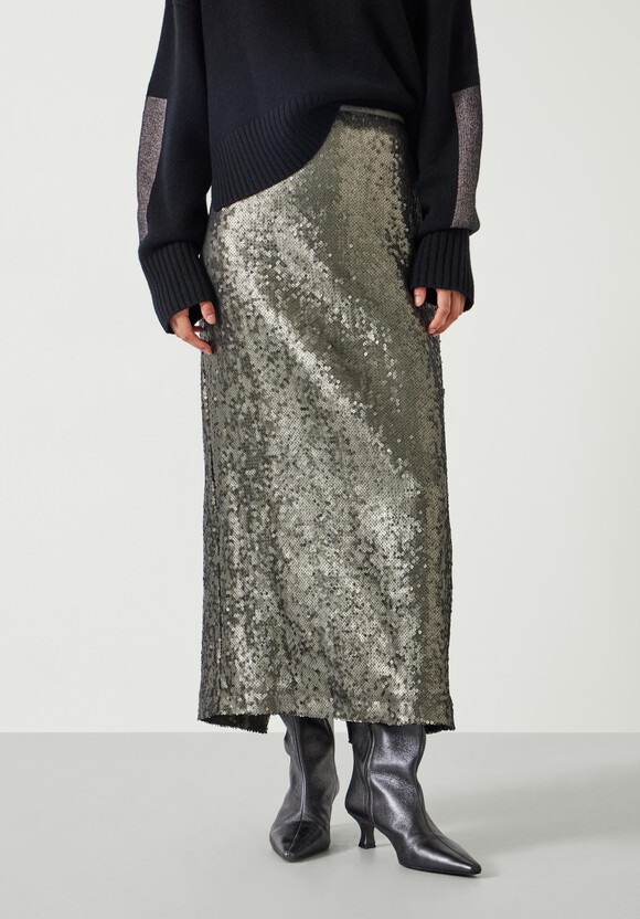 Anais Sheer Sequin Midi Skirt
