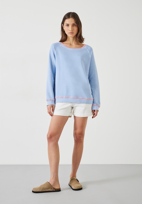 Contrast Stitch Raglan Sweatshirt