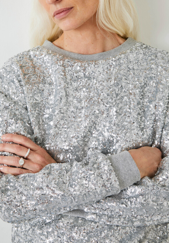 Silver Sequin Sweatshirt