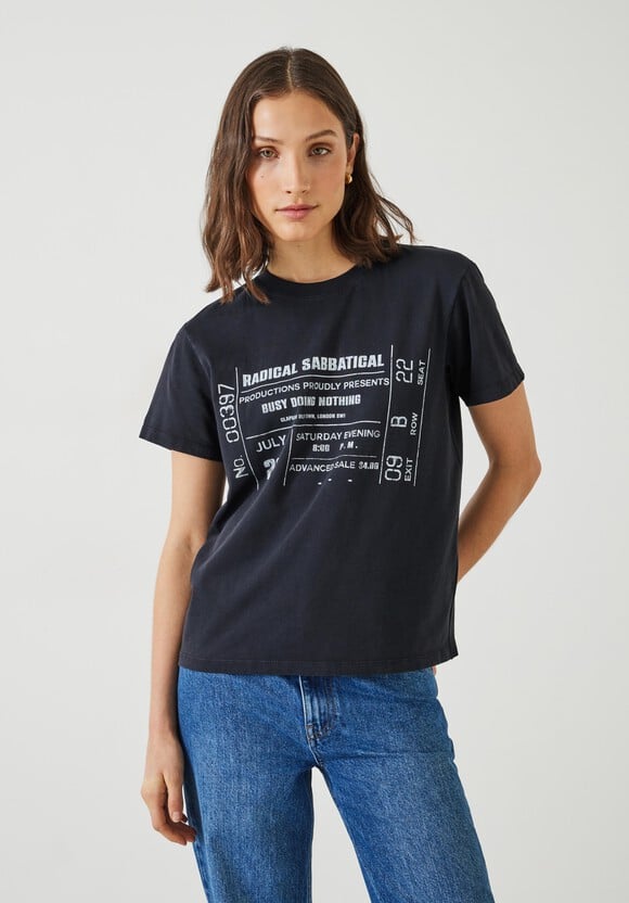 Ticket Graphic Washed T-Shirt