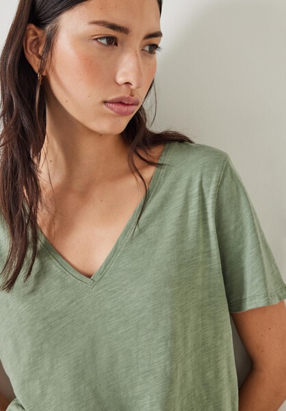 Kali Cotton Slub V-Neck T-Shirt