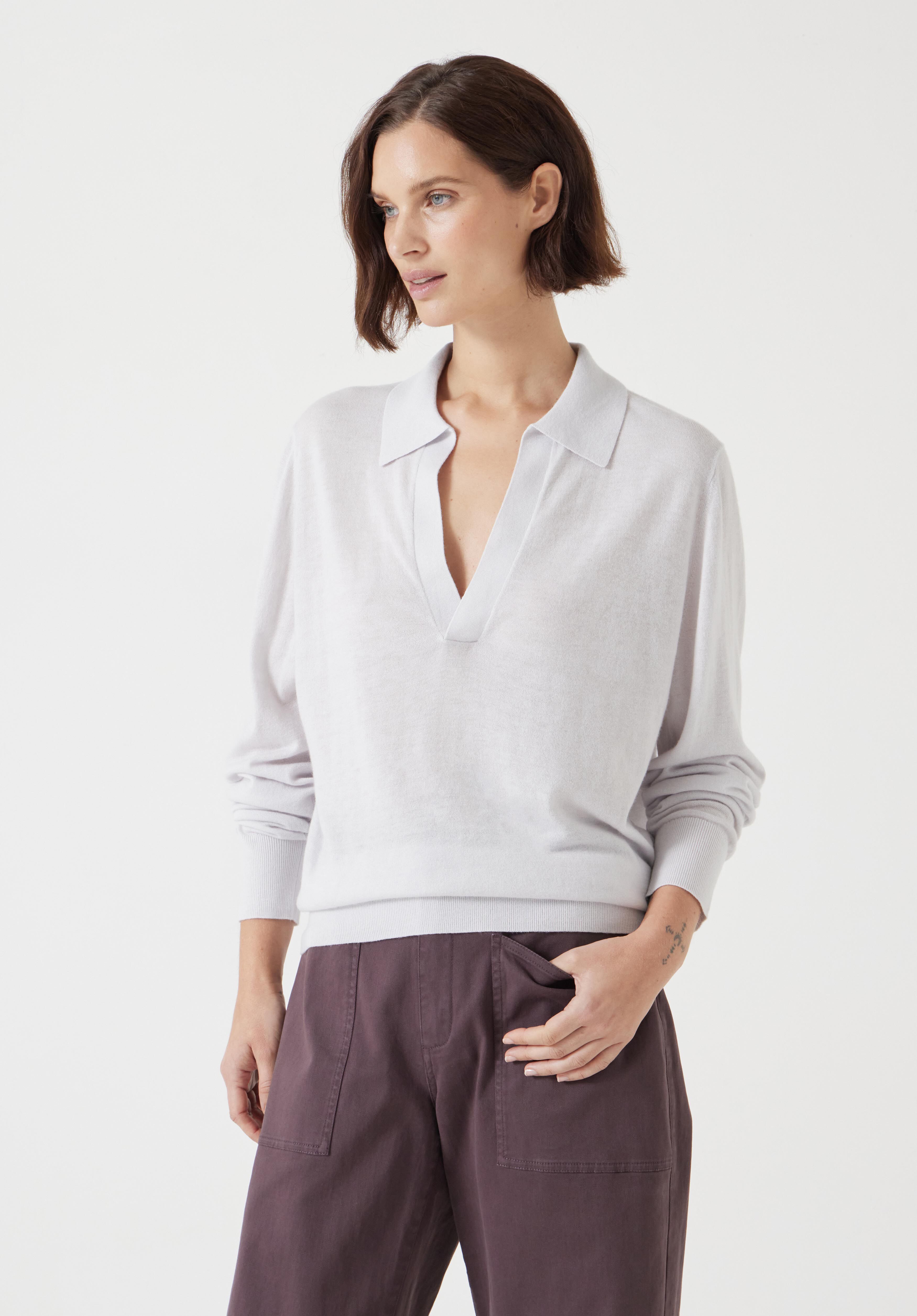 Wool Blend Polo Knitted Jumper | hush