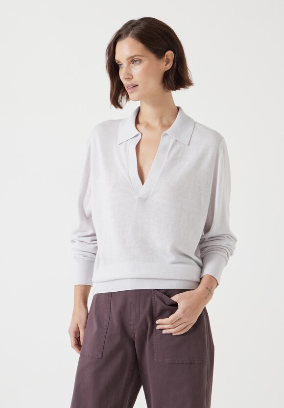 Wool Blend Polo Knitted Jumper