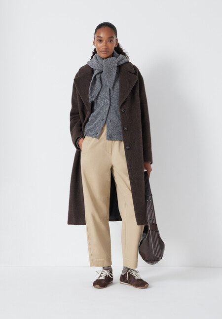 Jack Barrel Leg Pull On Cotton Trousers