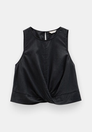  Maggie Twist Front Linen Top