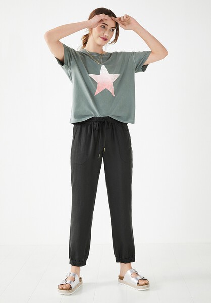 Cropped Linen Joggers