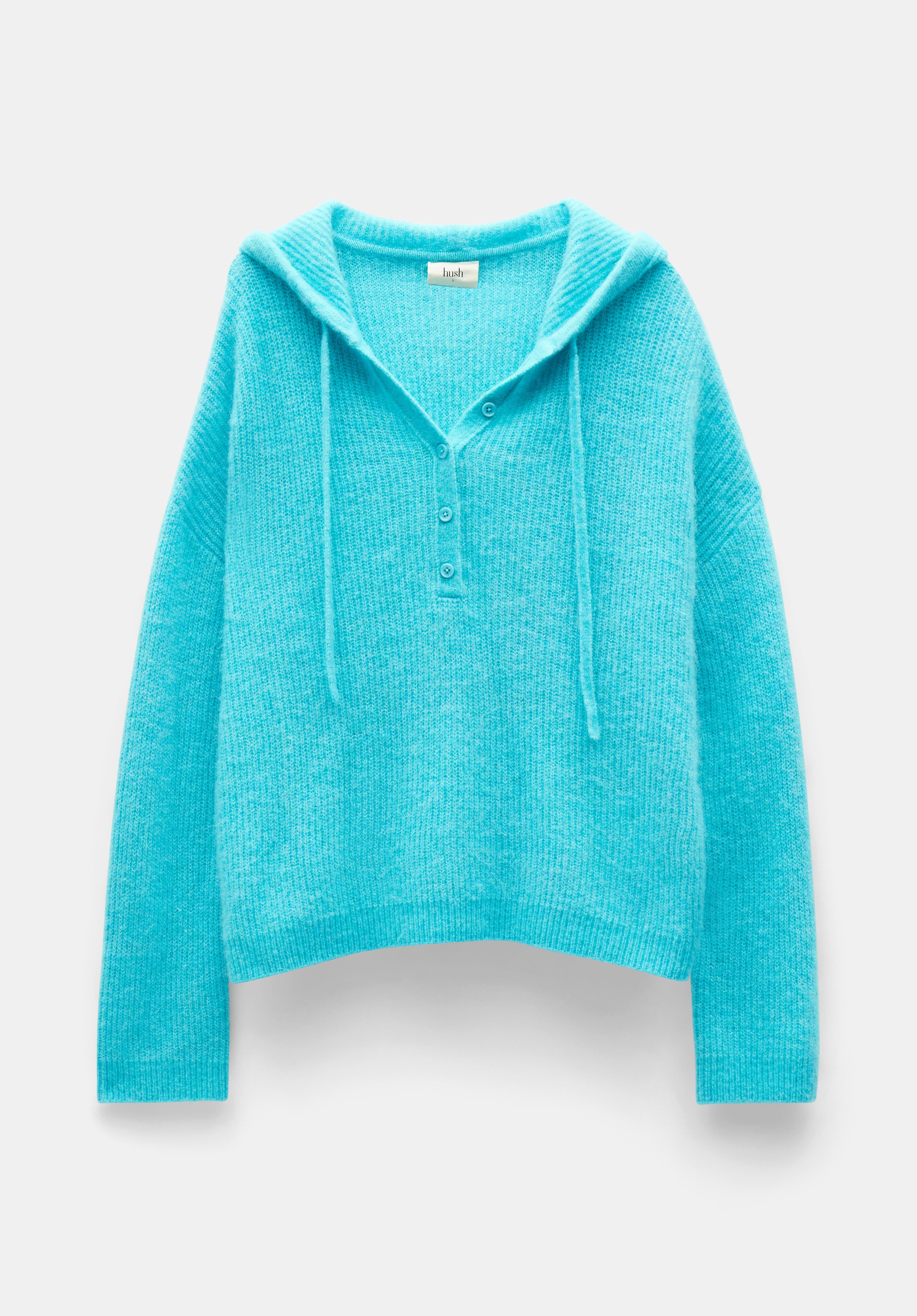 Halle Ribbed Wool Blend Hoodie