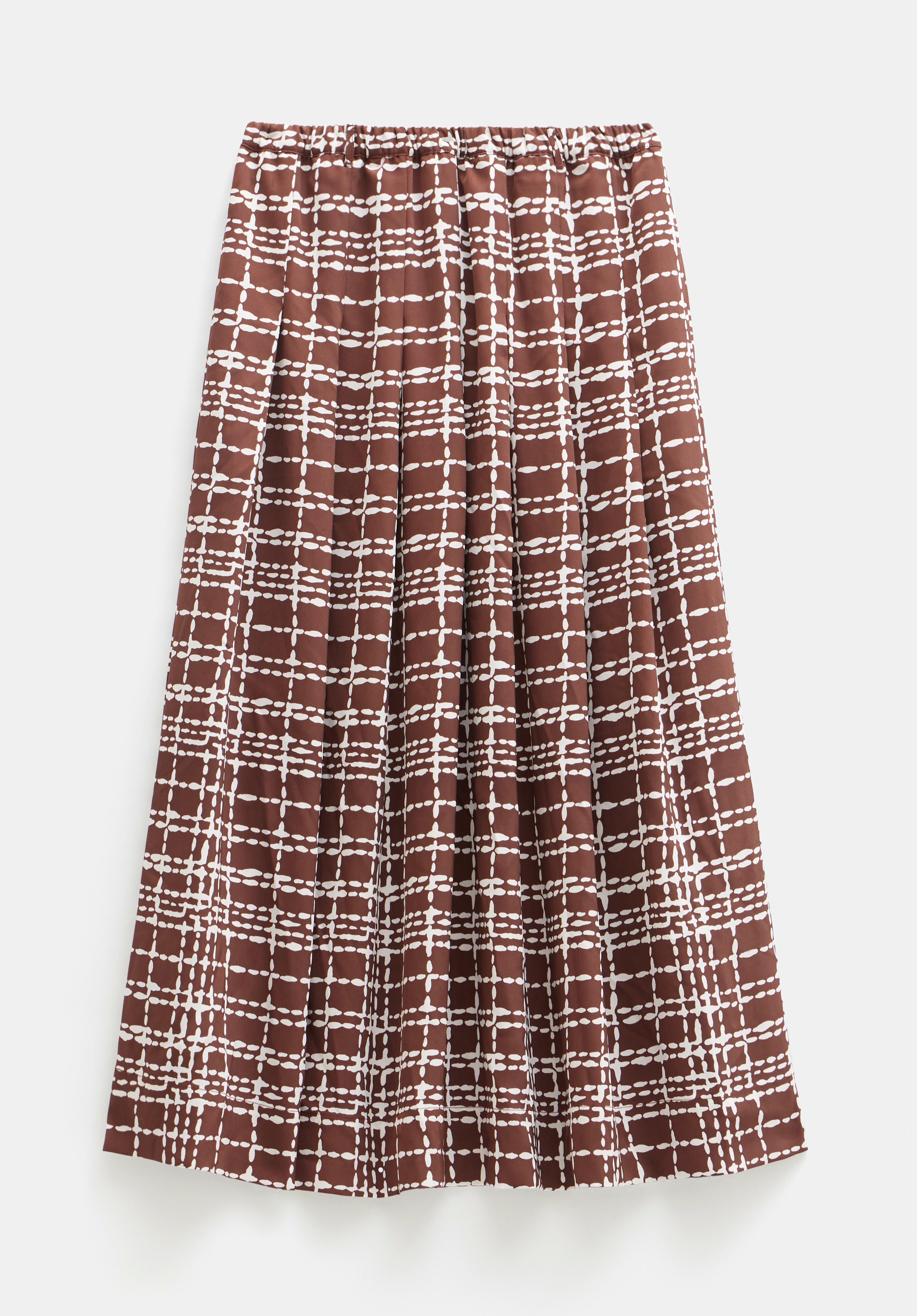 スカート Pleated Checkered Twill Long Skirt 新品 Pleated Checkered Twill Long Skirt（Checked pleated