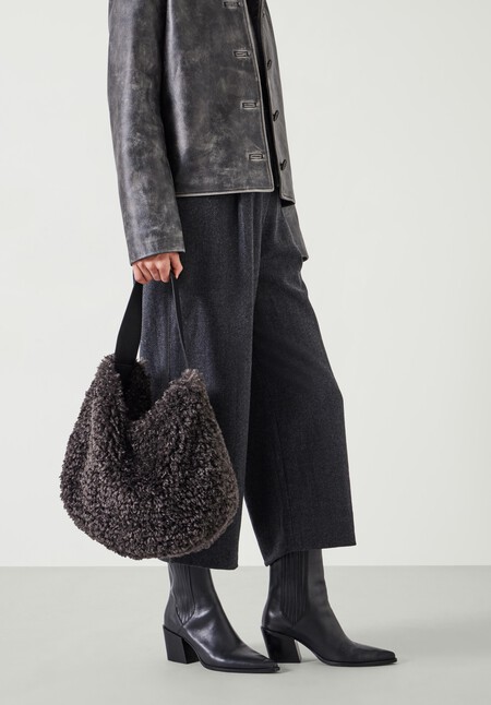 Helen Moore Faux Fur Slouch Bag