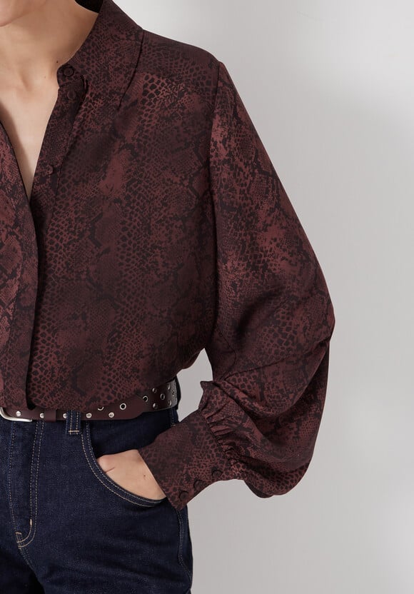 Chiffon Printed Long Sleeve Shirt
