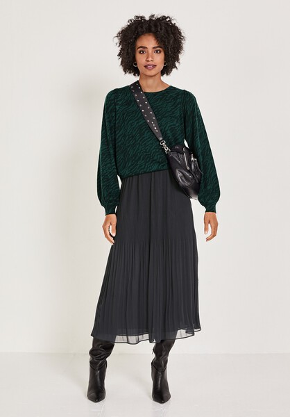 Printed Balloon Sleeve Jumper