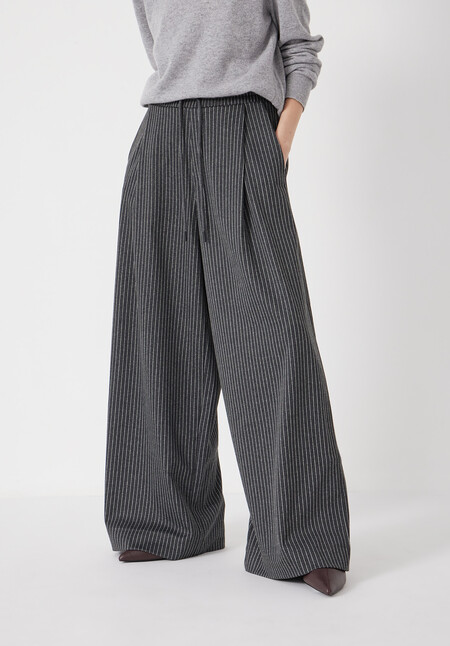 Pinstripe Wide Leg Jogger