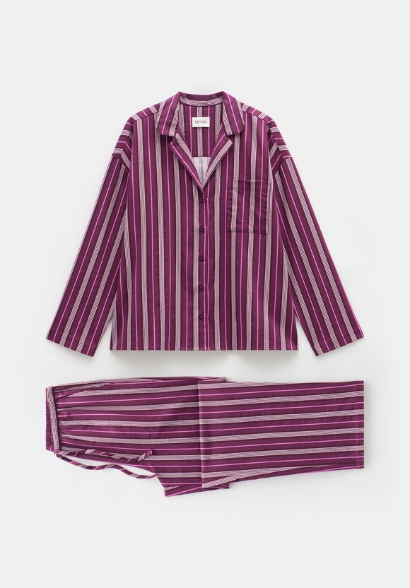 Amita Cotton Flannel Multi Stripe Pyjamas