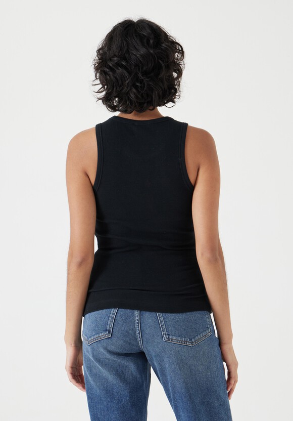 High Neck Ribbed Vest