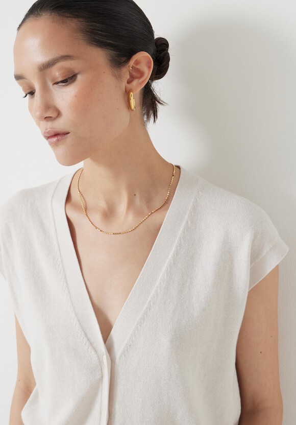 Fine Knit Button Front Vest Top