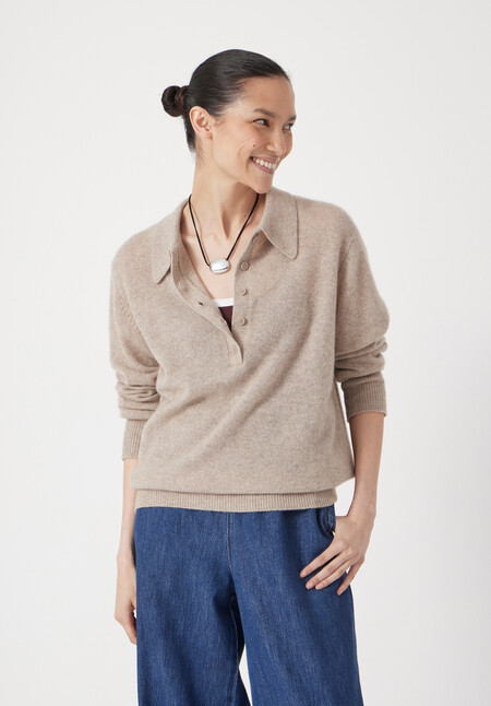 Open Collar Cashmere Jumper