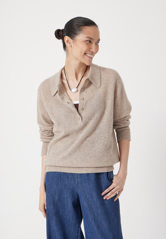 Open Collar Cashmere Jumper