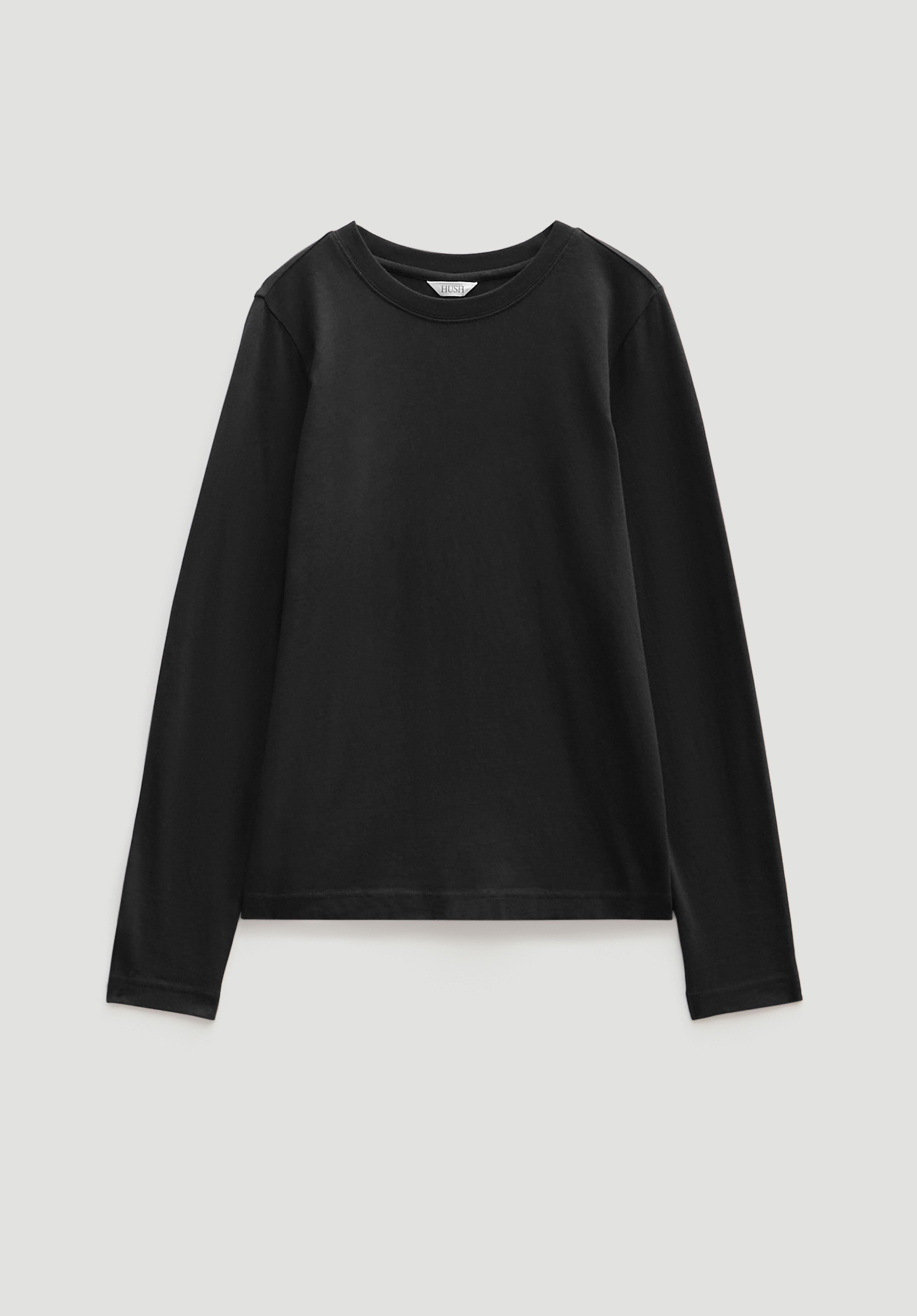 Slim Long Sleeve T-Shirt | Black | hush