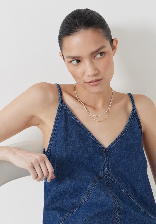 Denim Maxi Slip Dress