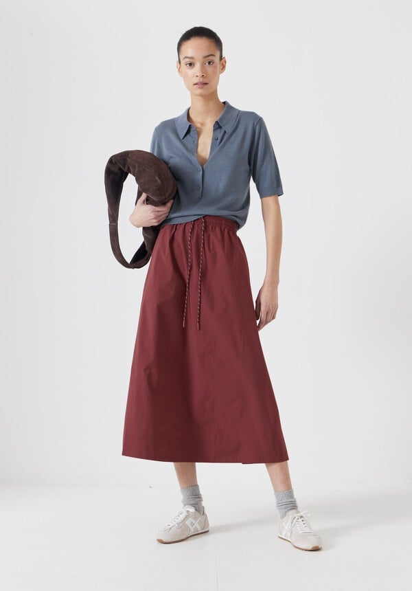 Aya Technical Pull On Midi Skirt