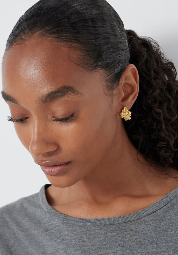 Crumpled Effect Stud Earrings