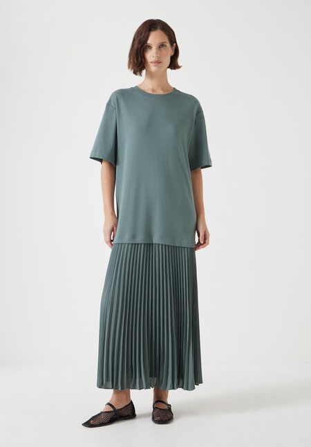 Esme Short Sleeve Pleated Midi Dress