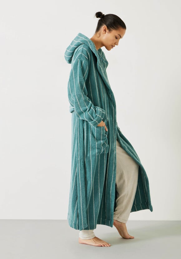 Renée Striped Cotton Towelling Robe