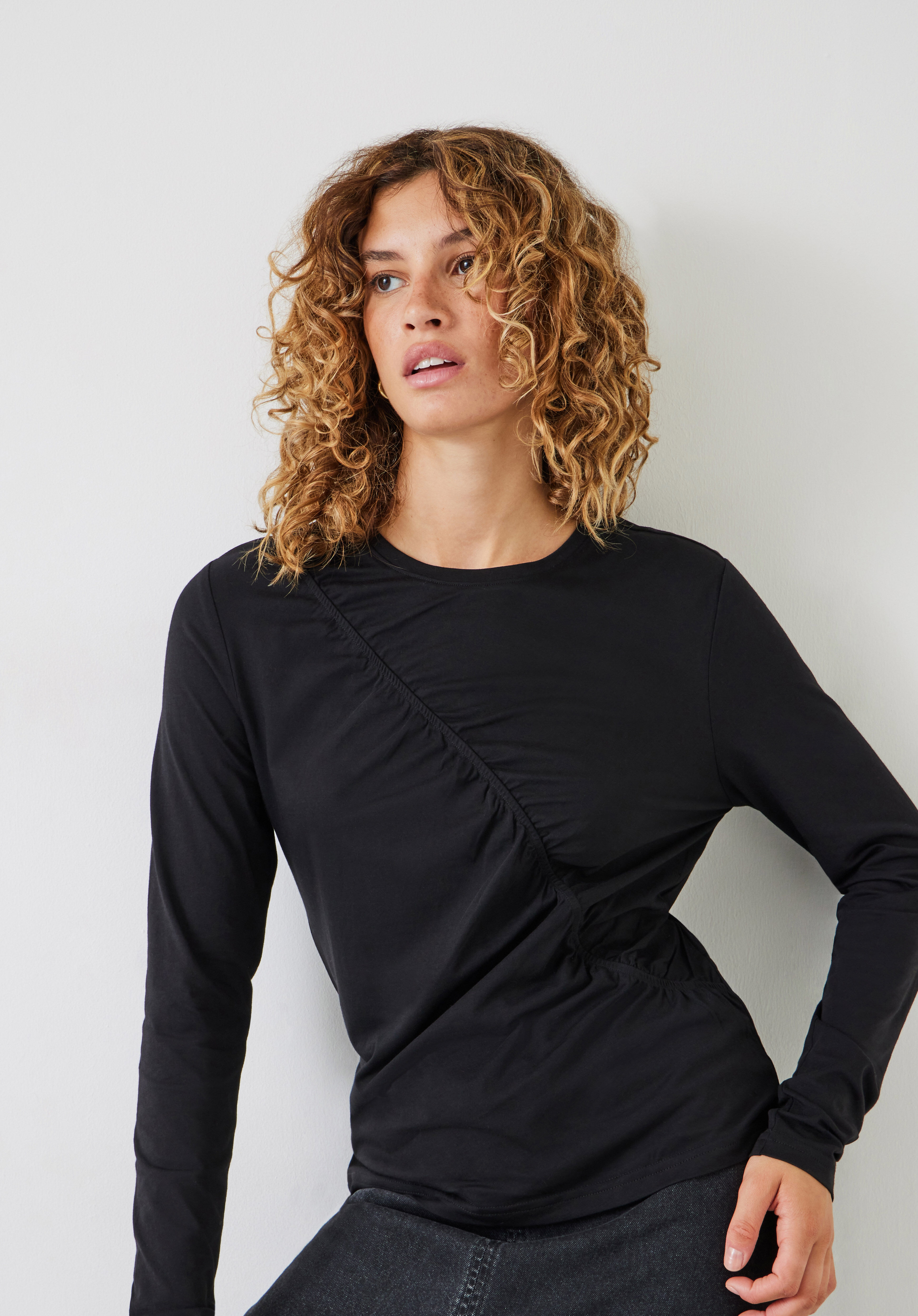 Ruched long deals sleeve