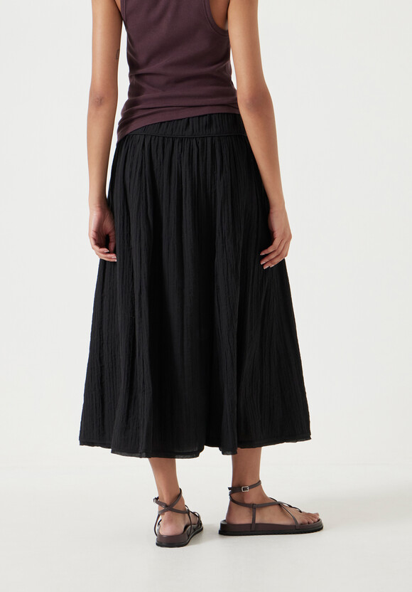Gathered Detail Midi Skirt