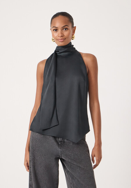 Halter Neck Satin Top