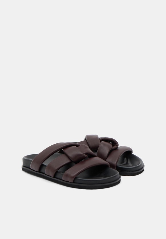 Leather Twist Footbed Sandals