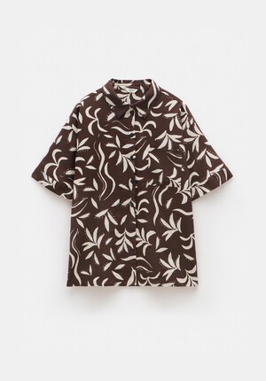 Printed Linen Blend Shirt