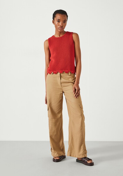 Adelina Crochet Scallop Edge Knitted Tank