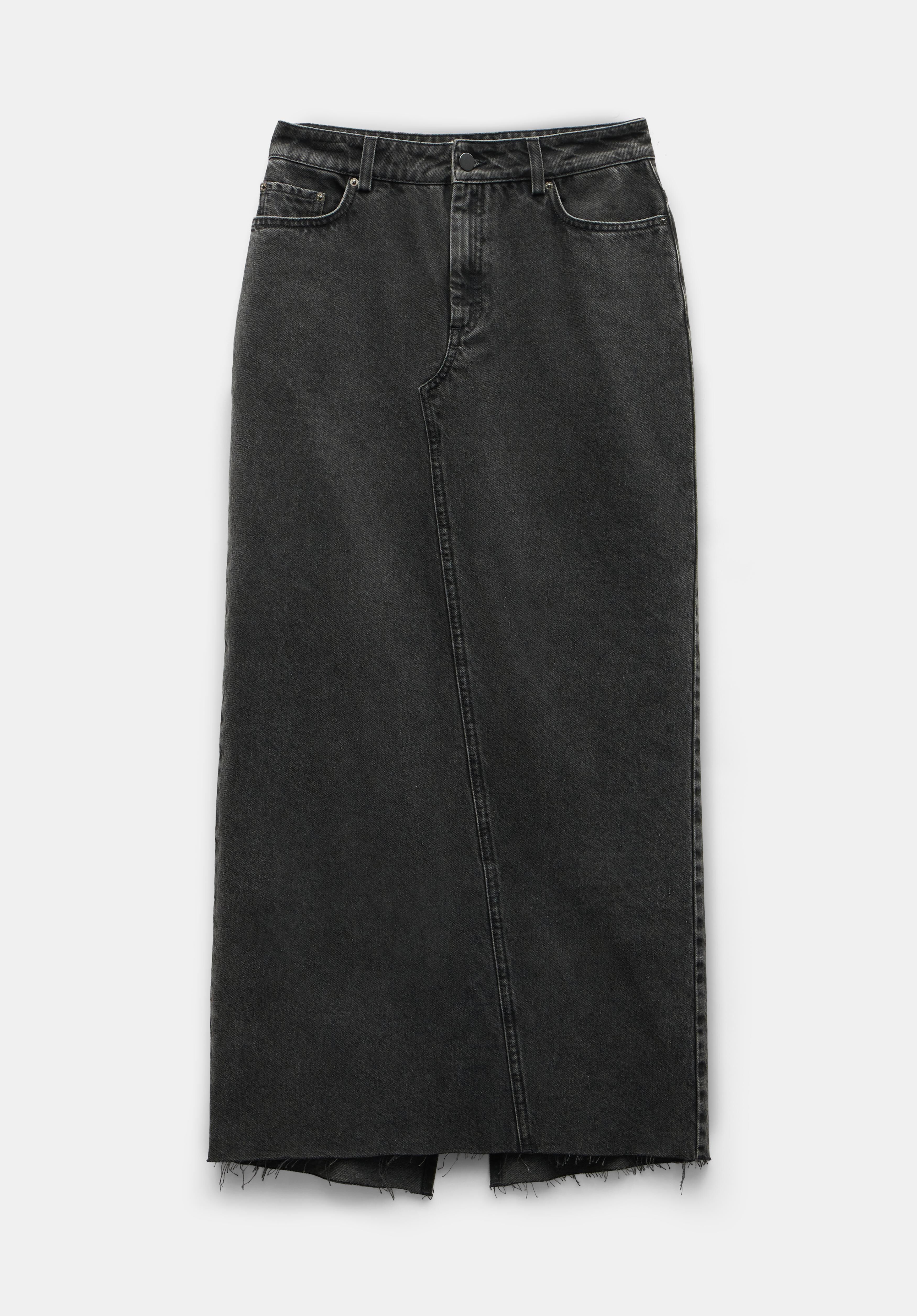 Rylie Denim Maxi Skirt Washed black hush
